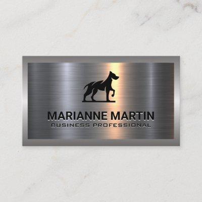 Metal Aluminum Silver Brushed | Dog Logo