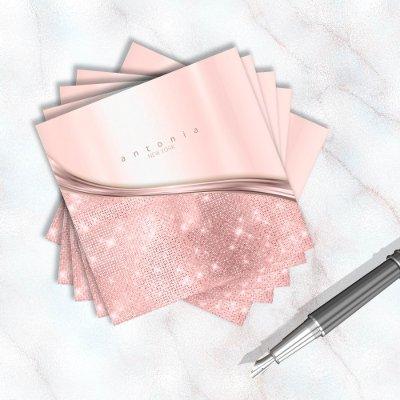 Metal and Glitter Wave Rose Gold Sq ID807 Square