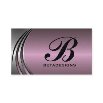 Metal silver grey dusty pink eye-catching monogram