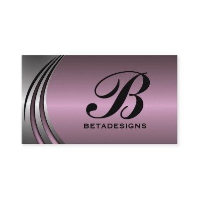 Metal silver grey dusty pink eye-catching monogram
