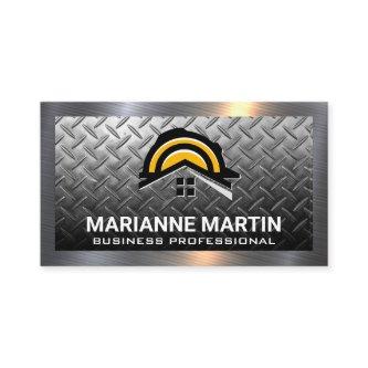 Metal Steel Plate | Construction Hard Hat Logo