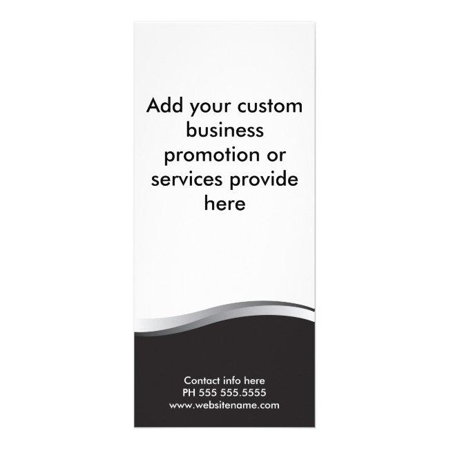 Metal swoosh rack card