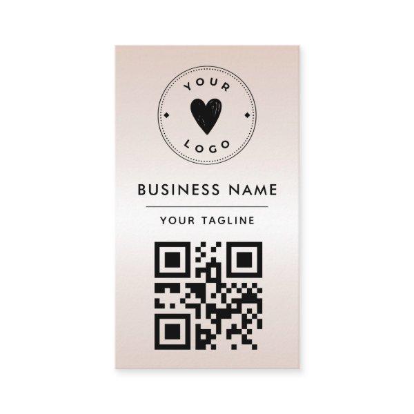 Metallic Cream Gradient Add QR Code Logo & Social