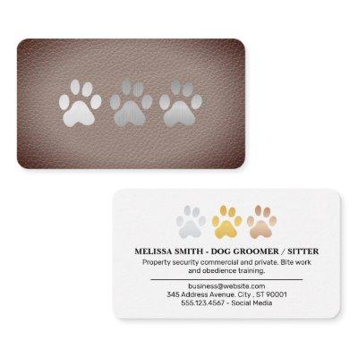 Metallic Dog Paws | Lux Leather Background