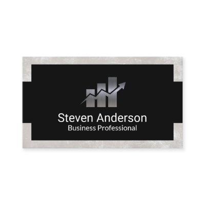 Metallic Finance Logo | Bar Graph