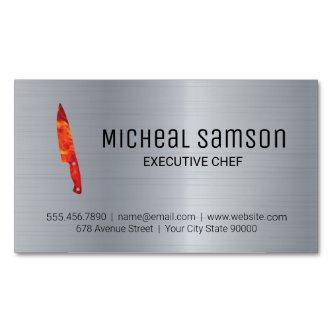 Metallic | Fire Knife | Executive Chef  Magnet