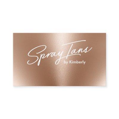 Metallic foil bronze gold spray tans modern script