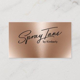 Metallic foil bronze gold spray tans modern script