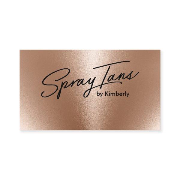 Metallic foil bronze gold spray tans modern script