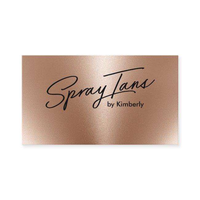 Metallic foil bronze gold spray tans modern script