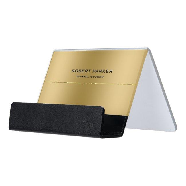 Metallic Gold Background Shiny Gold Stripe Accent Desk Holder
