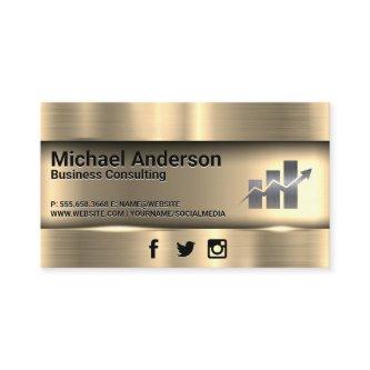 Metallic Gold | Finance Stock Chart Logo