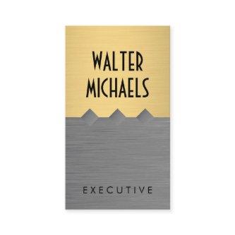 Metallic Gold Gray Color Block