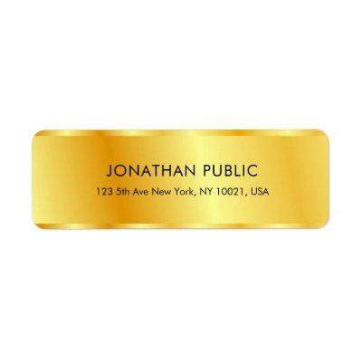 Metallic Gold Look Elegant Glamour Custom Template Label