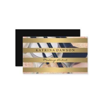 Metallic Gold Stripes Makeup Brushes Foundation