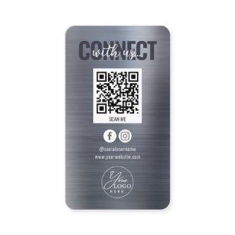 Metallic Gray Connect With Us Social Media QR Code