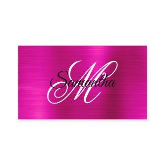 Metallic Hot Pink Foil Fancy Monogram