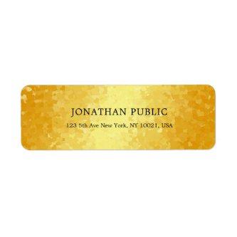 Metallic Look Faux Gold Hearts Elegant Template Label