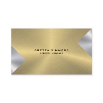 Metallic Look Gold & Silver Geometric Design