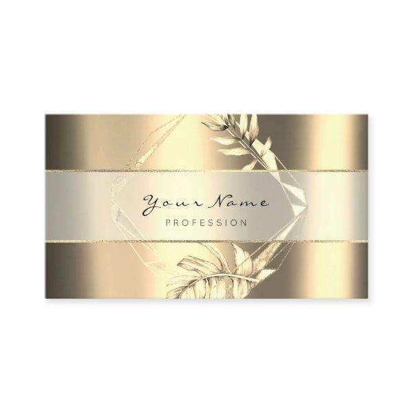 Metallic Poligonal Stripe Gold Sepia Foxier Floral