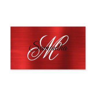 Metallic Red Foil Fancy Monogram