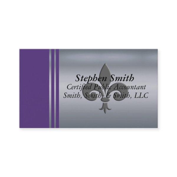 Metallic Silver, Grey And Purple Personalized
