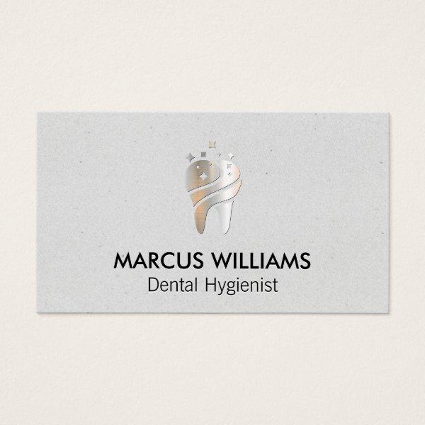 Metallic Sparkly Tooth Logo | Dental