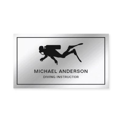 Metallic Steel Silver Scuba Diving Instructor