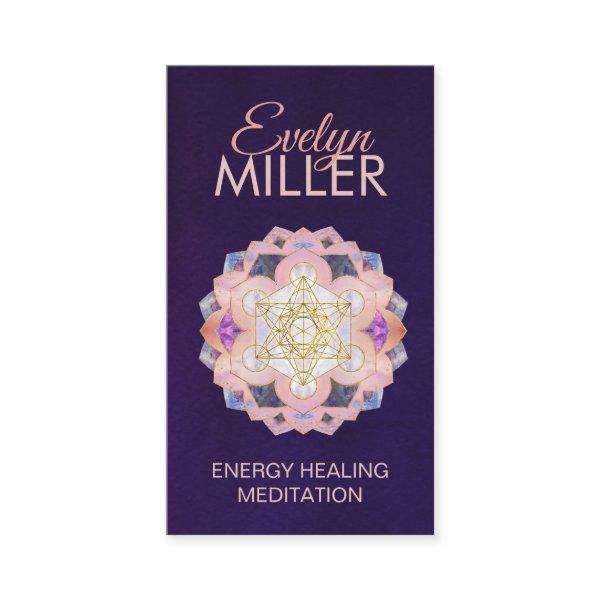 Metatron's Cube in Gemstone lotus Sacred Geometry