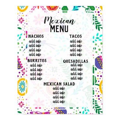 mexican menu poster