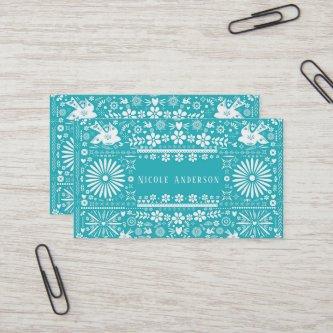 Mexican Picado Turquoise Teal Cut Paper Papel
