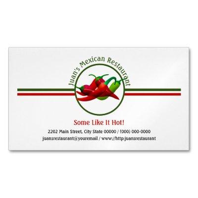 Mexican Restaurant Hot Peppers Logo Custom  Magnet