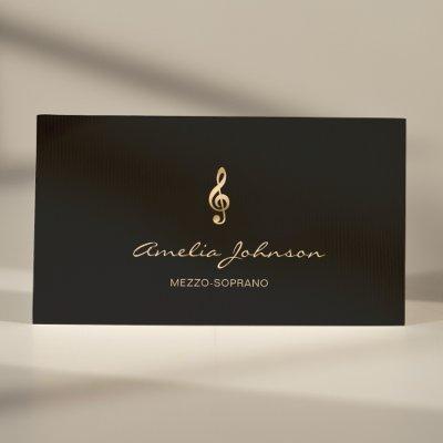Mezzo Soprano Gold Treble Clef Music Elegant