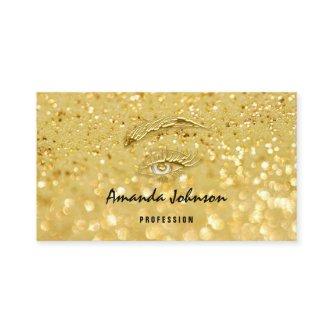 Micorblading Lash Brows Makeup Logo Gold Glitter