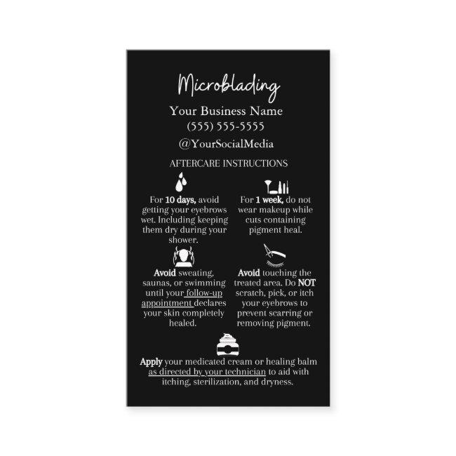 Microblading Aftercare, 3.5" x 2.0"