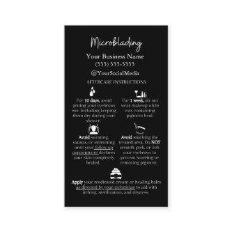 Microblading Aftercare and FAQs Instruction Card