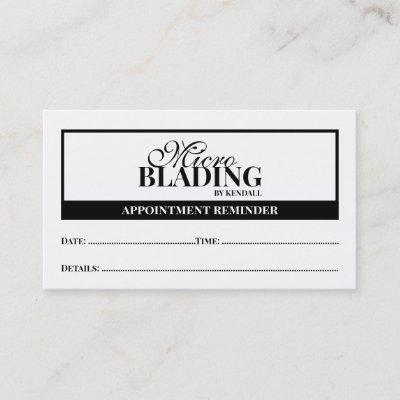 Microblading Appointment Reminder Simple White