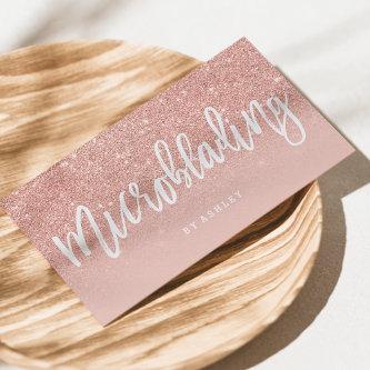 Microblading elegant typography blush rose gold