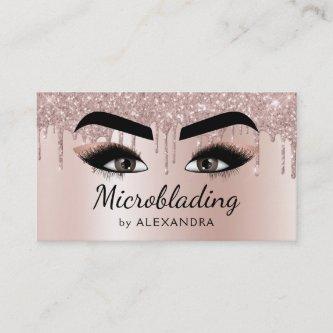 Microblading Eyebrows Brows Glitter Rose Gold Pink