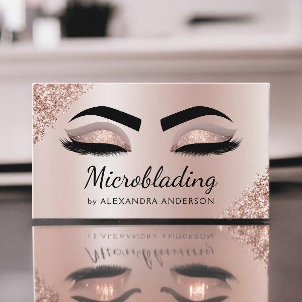 Microblading Eyebrows Brows Glitter Rose Gold Pink