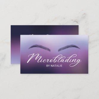 Microblading Purple Ombre Typography Beauty Salon