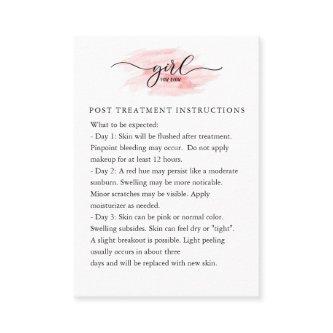 Microneedling Aftercare Instructions Card