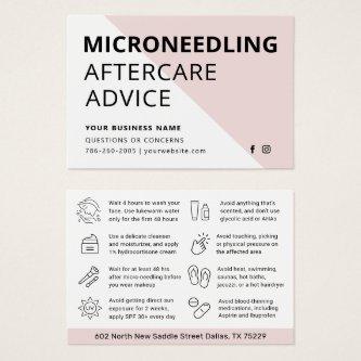 Microneedling Collagen Induction Aftercare Card