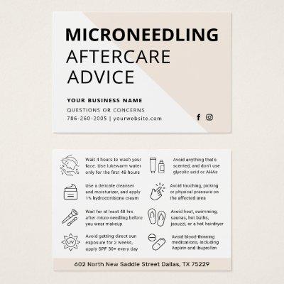 Microneedling Collagen Induction Aftercare Card
