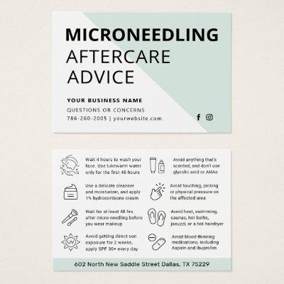 Microneedling Collagen Induction Aftercare Card