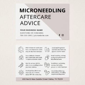Microneedling Collagen Induction Aftercare Card
