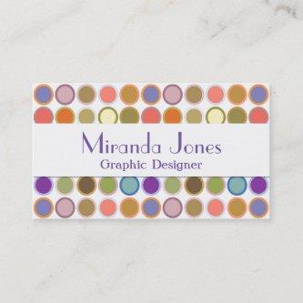 Mid-Century Modern Dots, Multi Colors on White