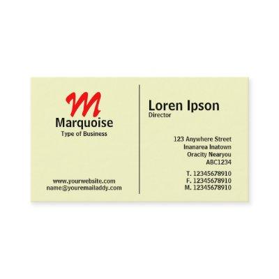 Middle Rule Monogram - Light Yellow (FFFFCC)
