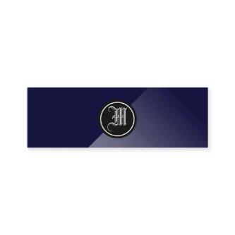 Midnight Blue Abstract Gothic Monogram Mini