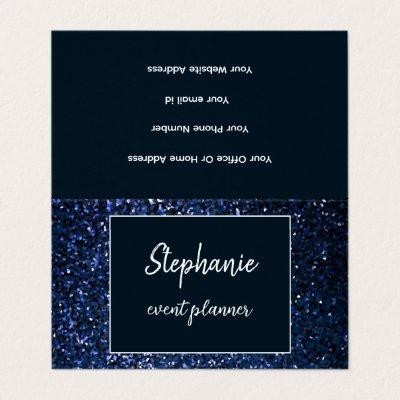 Midnight Blue Glitter White Professional Modern